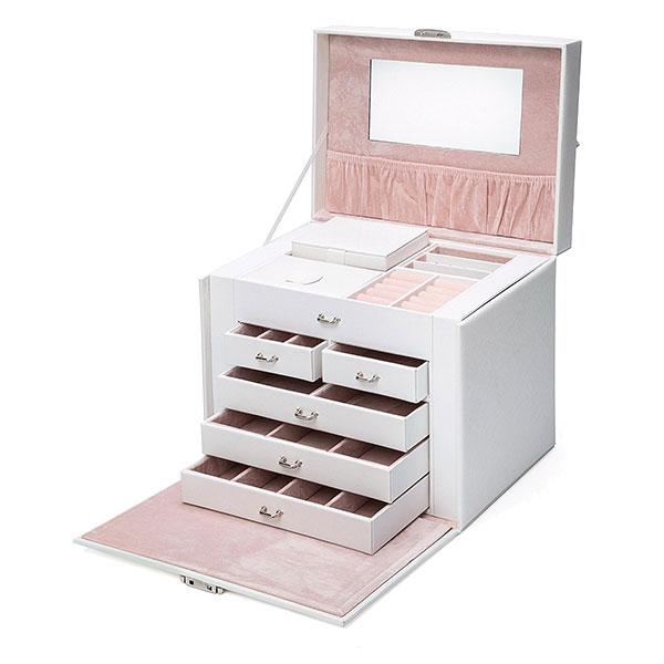 Large Capacity PU Leather Jewellery Storage Display Organiser