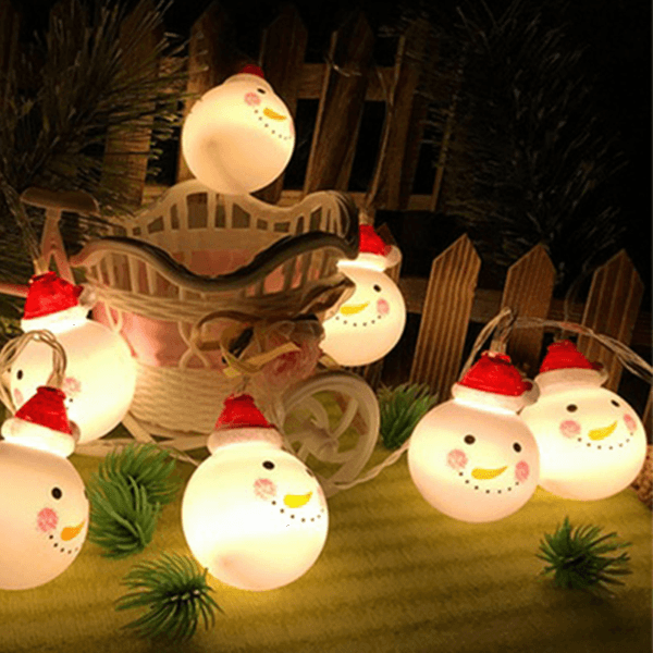 LED String Lights with Christmas Snowman Pendant Iconix 