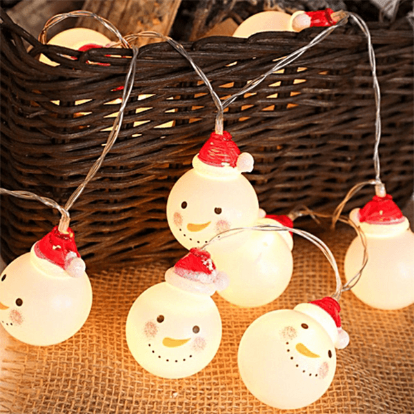 LED String Lights with Christmas Snowman Pendant Iconix 