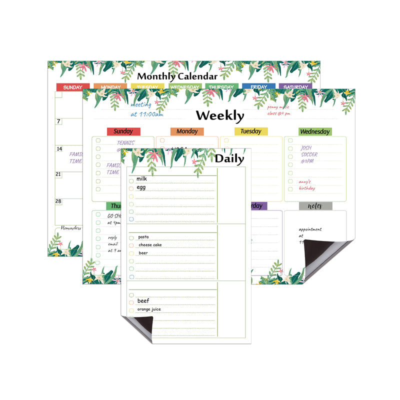 Magnetic Monthly Calendar and Weekly Note Taking Planner – Flowering Fest Kitchen Iconix 