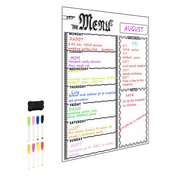 Magnetic Weekly Menu and Shopping Planner Kitchen Iconix 