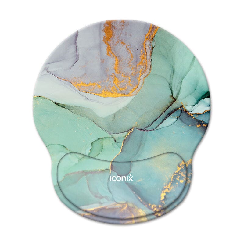 Marble Effect Mouse Pad with Gel Wrist Guard Support Mouse Pads Iconix 