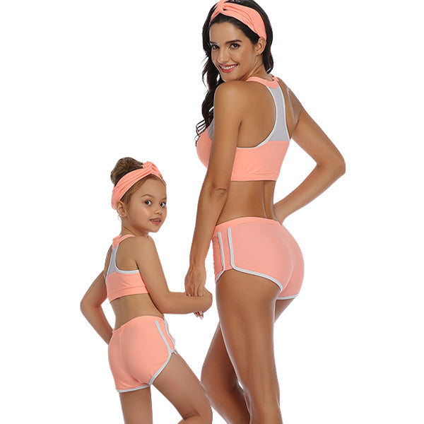 Matching Mom or Daughter Pink Neon Two-Piece Bikini matching bikinis Iconix 