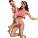 Matching Mom or Daughter Red Checkered Print Two-Piece Bikini matching bikinis Iconix 
