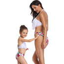 Matching Mom or Daughter White Rose Print Two-Piece Bikini matching bikinis Iconix 