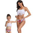 Matching Mom or Daughter White Rose Print Two-Piece Bikini matching bikinis Iconix 
