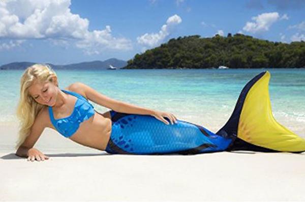 Mermaid Tail (Adult/Teen Size) Blue Tropical | JP46 Mermaid Tail Swimwear Iconix 