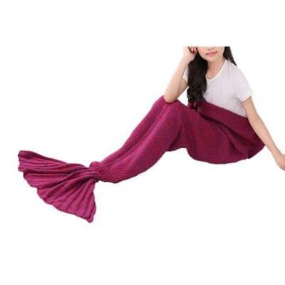 Mermaid Tail Blanket (Kids Size) Blue, Purple & Pink Colours | 7081 Iconix Dark Pink 