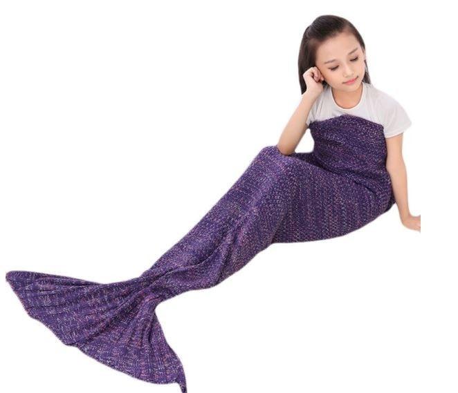Mermaid Tail Blanket (Kids Size) Blue, Purple & Pink Colours | 7081 Iconix Purple 