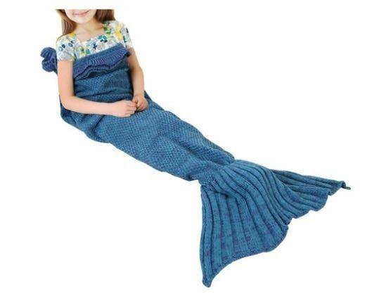Mermaid Tail Blanket (Kids Size) Pink, Blue & Purple Colours | 788 Iconix Lake Blue 