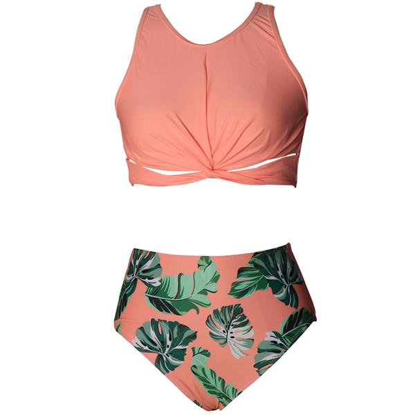 Mom or Daughter Peach Jungle Crop Matching Bikini bikini Iconix 