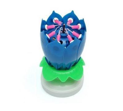 Musical Flower Rotating Birthday Candles Party & Fun Iconix Blue 