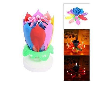 Musical Flower Rotating Birthday Candles Party & Fun Iconix Multi Colour 