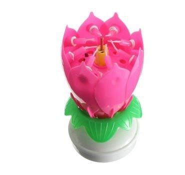 Musical Flower Rotating Birthday Candles Party & Fun Iconix Pink 