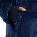 Navy Blue Oversized Floor-Length Body Blanket Hoodie Adult Blanket Hoodies Iconix 