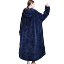 Navy Blue Oversized Floor-Length Body Blanket Hoodie Adult Blanket Hoodies Iconix 