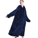 Navy Blue Oversized Floor-Length Body Blanket Hoodie Adult Blanket Hoodies Iconix 