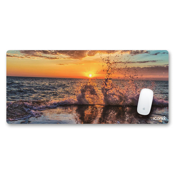 Ocean Crash Full Desk Coverage Gaming and Office Mouse Pad Mouse Pads Iconix 