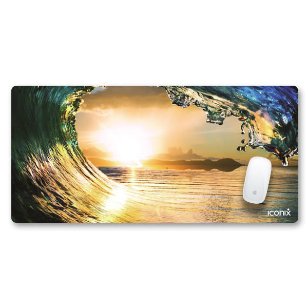 One With The Waves Full Desk Coverage Gaming and Office Mouse Pad Mouse Pads Iconix 