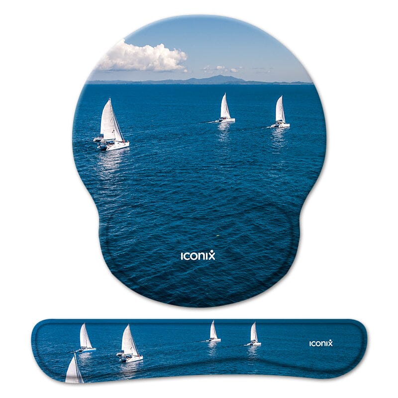 Out to Sea Mouse Pad with Wrist Support and Keyboard Wrist Support Set Mouse Pads Iconix 