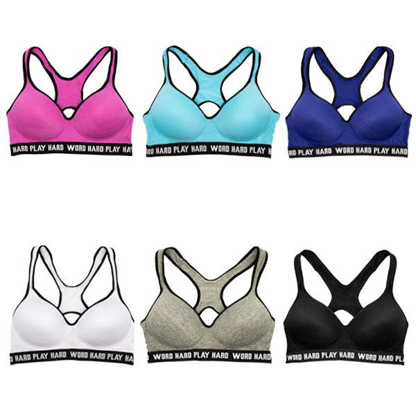 Pack of 6 Colour Wireless Sports Bra's - 8924 (Full sizes Available) Sports Bra Iconix 