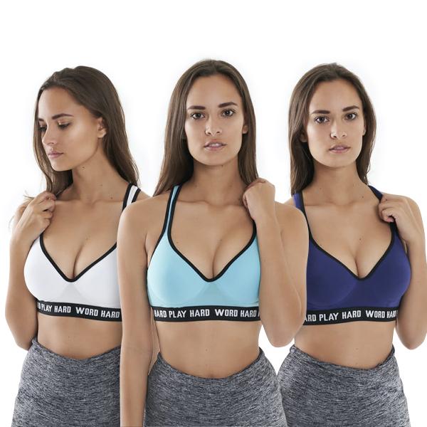 Pack of 6 Colour Wireless Sports Bra's - 8924 (Full sizes Available) Sports Bra Iconix 