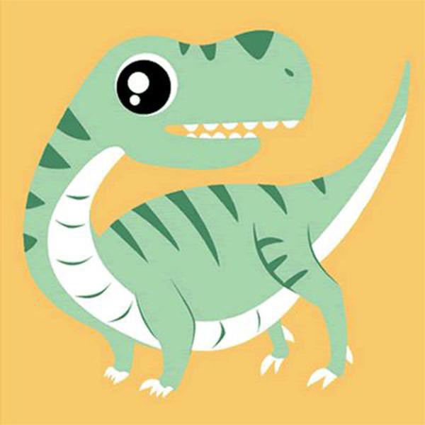 Painting By Numbers - Green Delightful Dinosaur Painting By Numbers Iconix 