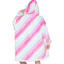 Pink and Blue Unicorn Oversized Plush Blanket Hoodie blanket hoodies Iconix 