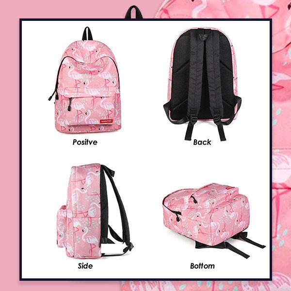 Pink Flamingo Printed Backpack Backpack Iconix 