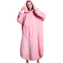 Pink Oversized Floor-Length Body Blanket Hoodie Adult Blanket Hoodies Iconix 