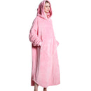Pink Oversized Floor-Length Body Blanket Hoodie Adult Blanket Hoodies Iconix 