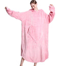 Pink Oversized Floor-Length Body Blanket Hoodie Adult Blanket Hoodies Iconix 