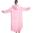 Pink Oversized Floor-Length Body Blanket Hoodie Adult Blanket Hoodies Iconix 