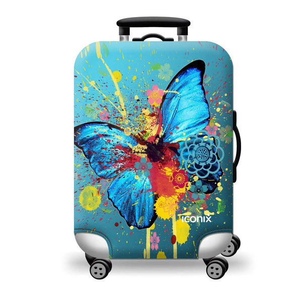 Printed Luggage Protector Blue Butterfly
