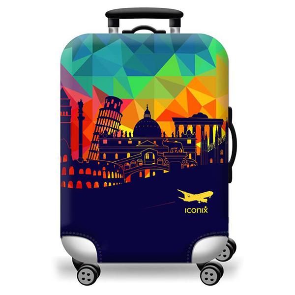 Printed Luggage Protector - Italy Skyline Luggage Protector Iconix 