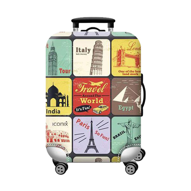 Printed Luggage Protector - Landmark Travel Luggage Protector Iconix 