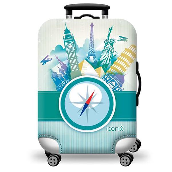Printed Luggage Protector - Monuments Luggage Protector Iconix 