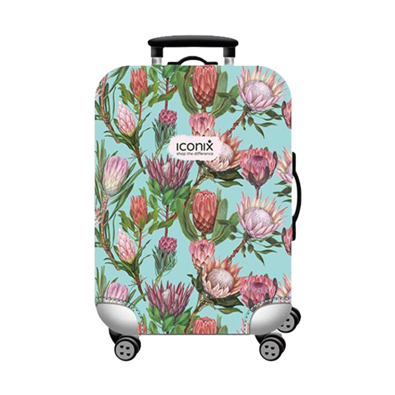 Printed Luggage Protector - Pink Protea Luggage Protector Iconix 