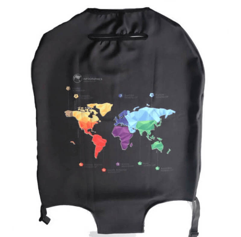 Printed Luggage Protector - World Map Backpacks & Travel Iconix 