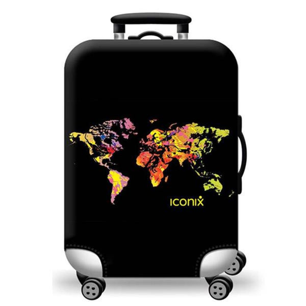 Printed Luggage Protector - World Map Luggage Protector Iconix 