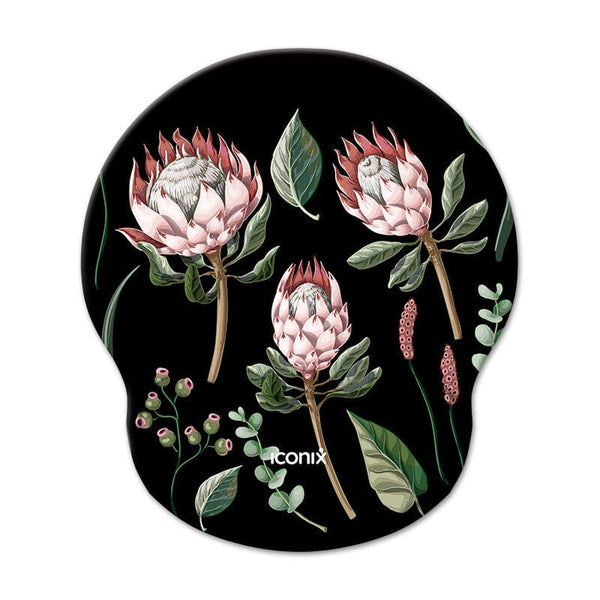 Protea Beauty Mouse Pad with Gel Wrist Guard Support Mouse Pads Iconix 