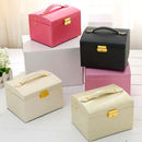 PU Leather Jewelry Storage Case Organizer with Drawers Beauty Iconix 