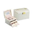 PU Leather Jewelry Storage Case Organizer with Drawers Beauty Iconix 