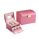 PU Leather Jewelry Storage Case Organizer with Drawers Beauty Iconix 