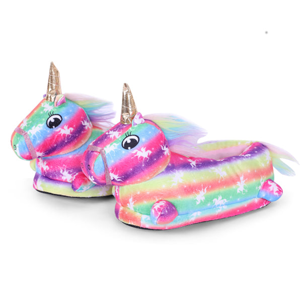 Purple Rainbow Fluffy Unicorn Slippers slippers Iconix 