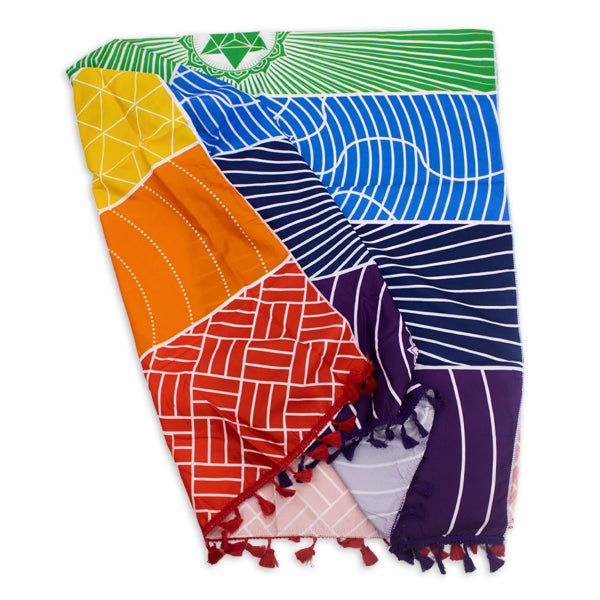 Rainbow Stripes Tapestry Beach Yoga, Beach Throw Beach Accessories Iconix 