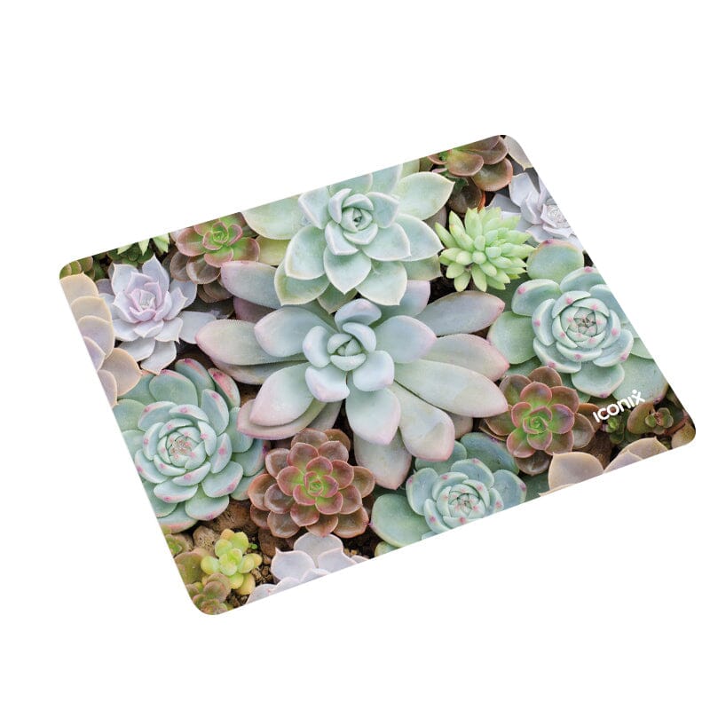 Rectangle Glowing Succulents Mouse Pad Mouse Pads Iconix 
