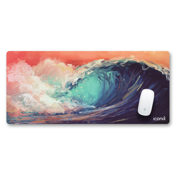 Ride The Wave Full Desk Coverage Gaming and Office Mouse Pad Mouse Pads Iconix 