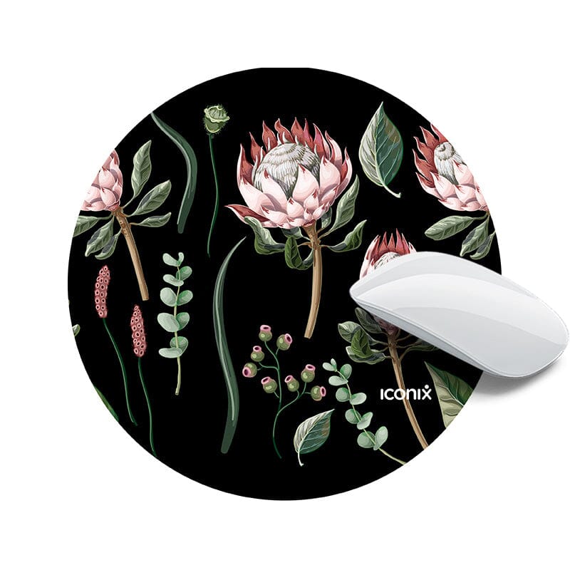 Round Protea Beauty Mouse Pad Mouse Pads Iconix 