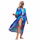 Women's Blue Paint Splash Beach Cover-Up
